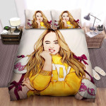 Sabrina Carpenter Yellow Shirt Bed Sheets Spread Comforter Duvet Cover Bedding Sets