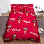 Coca-Cola Illustration Pattern Bed Sheets Spread Comforter Duvet Cover Bedding Sets