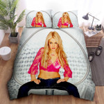 Britney Spears In Pink Blouse Bed Sheets Spread Comforter Duvet Cover Bedding Sets