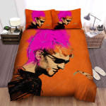 Layne Staley Orange Background Bed Sheets Spread Comforter Duvet Cover Bedding Sets