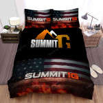 Streamer Summit1g Logo In Flag Background Bed Sheets Spread Duvet Cover Bedding Sets