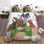 The Christmas Art, Purple Krampus Funny Bed Sheets Spread Duvet Cover Bedding Sets