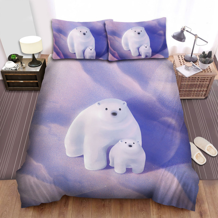 The Wildlife - The Polar Bear Looking Up Bed Sheets Spread Duvet Cover Bedding Sets