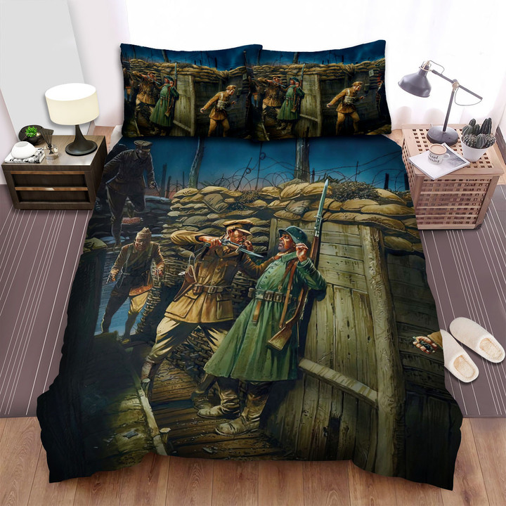 British Soldier In Ww1 - Sneaky Soldiers Bed Sheets Spread Duvet Cover Bedding Sets