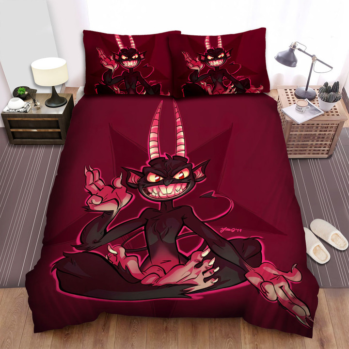 Jersey Devil With Evil Smile Illustration Bed Sheets Spread Duvet Cover Bedding Sets