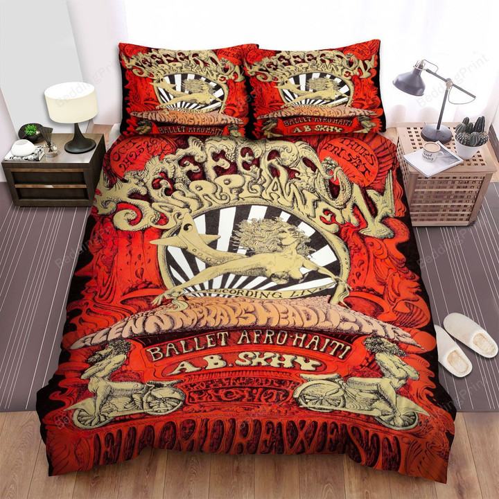 Jefferson Airplane Band Red Art Bed Sheets Spread Comforter Duvet Cover Bedding Sets