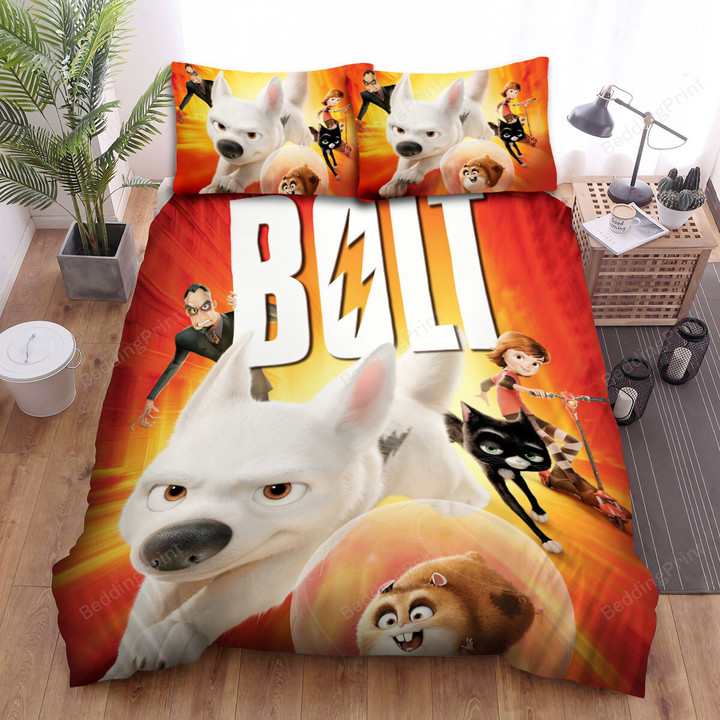 Bolt (2008) Poster Movie Poster Bed Sheets Spread Comforter Duvet Cover Bedding Sets Ver 2