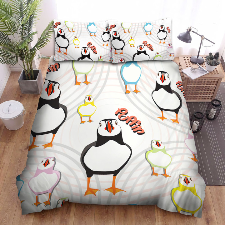 The Wild Animal - The Colorful Puffin Art Bed Sheets Spread Duvet Cover Bedding Sets