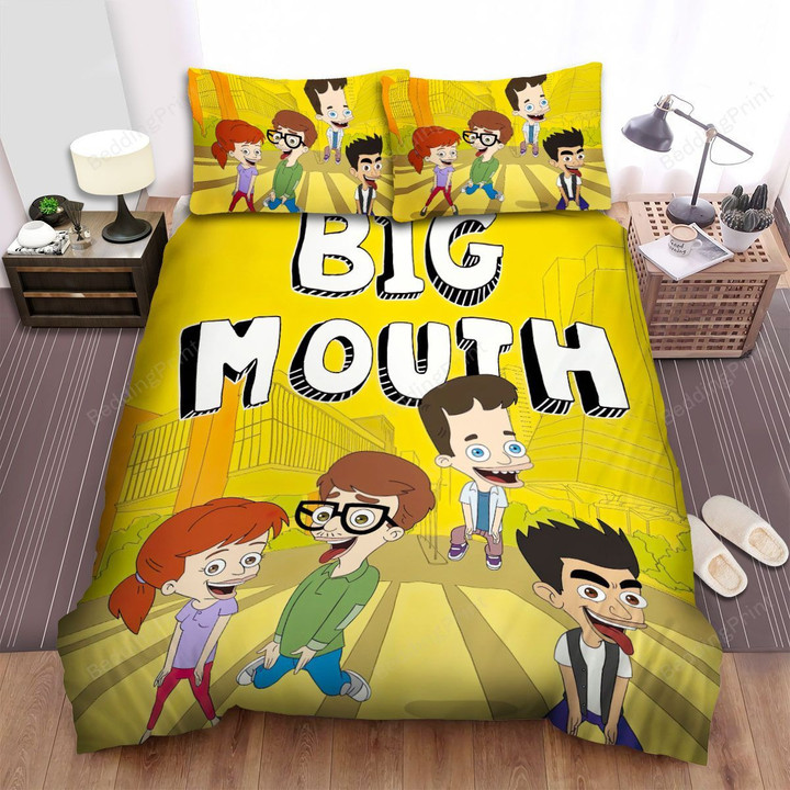 Big Mouth Characters On The Street Poster Bed Sheets Spread Duvet Cover Bedding Sets