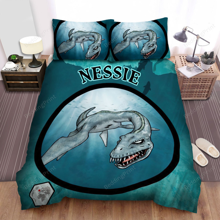 Loch Ness Monster Nessie With Sharp Teeth Bed Sheets Spread Duvet Cover Bedding Sets