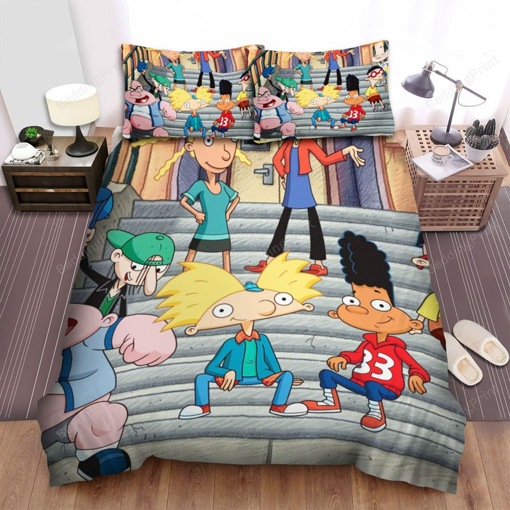 Hey Arnold! And His Friends In The Urban Bed Sheets Spread Duvet Cover Bedding Sets