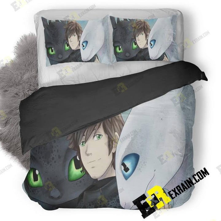 How To Train Your Dragon The Hidden World Artwork 0T 3D Customized Duvet Cover Bedding Set