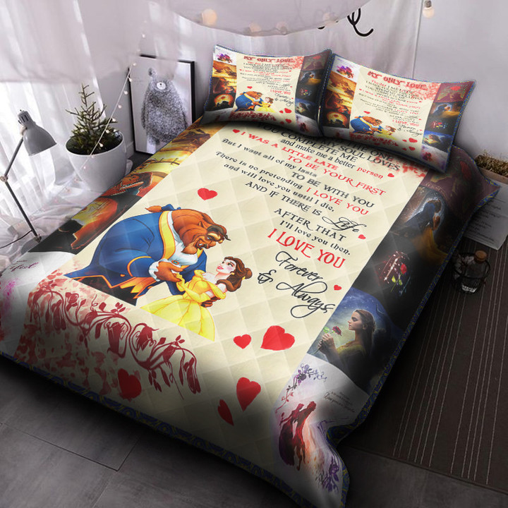 Beauty And The Beast Love Quilt Bed Set