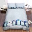 The Christmas Art, Penguin Building Snowman With Carrot Bed Sheets Spread Duvet Cover Bedding Sets