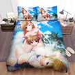Magical Girl Lyrical Nanoha Girls Playing At The Beach Bed Sheets Spread Duvet Cover Bedding Sets