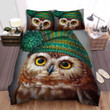 The Art Of Christmas - Green Fabric Owl Bed Sheets Spread Duvet Cover Bedding Sets