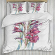 Summer Green Gladiolus Cotton Bed Sheets Spread Comforter Duvet Cover Bedding Sets