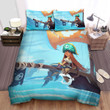 Little Pirate Girl On Little Ship Artwork Bed Sheets Spread Duvet Cover Bedding Sets