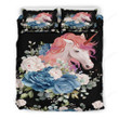 Pink Mane Unicorn Rose Cotton Bed Sheets Spread Comforter Duvet Cover Bedding Sets