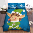 Christmas Art, Elf In Green Eating Candy Bed Sheets Spread Duvet Cover Bedding Sets