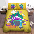 Kraken Relaxing On A Island Illustration Bed Sheets Spread Duvet Cover Bedding Sets