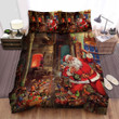 Christmas Artwork, Elf Doing Their Duty Bed Sheets Spread Duvet Cover Bedding Sets