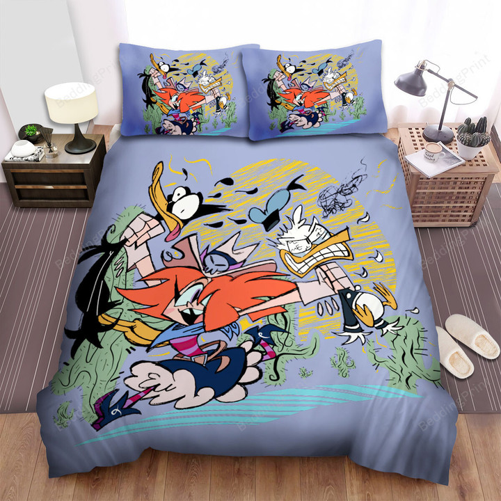 Long Gone Gulch Jawhide With Donald Duck & Daffy Duck Bed Sheets Spread Duvet Cover Bedding Sets