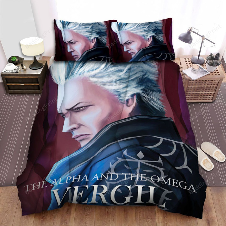 Devil May Cry Vergil The Alpha And The Omega Artwork Bed Sheets Spread Duvet Cover Bedding Sets