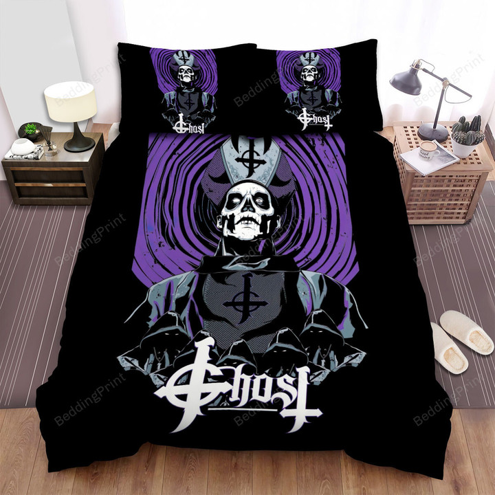 Ghost Music Band In Font Of The Purple Circle Bed Sheets Spread Comforter Duvet Cover Bedding Sets