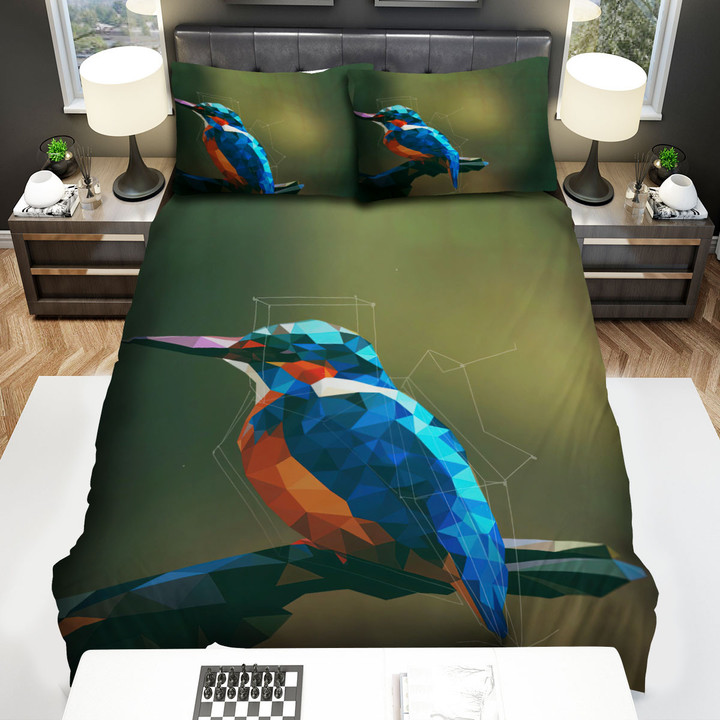 The Wild Animal - The Kingfisher Poly Art Bed Sheets Spread Duvet Cover Bedding Sets