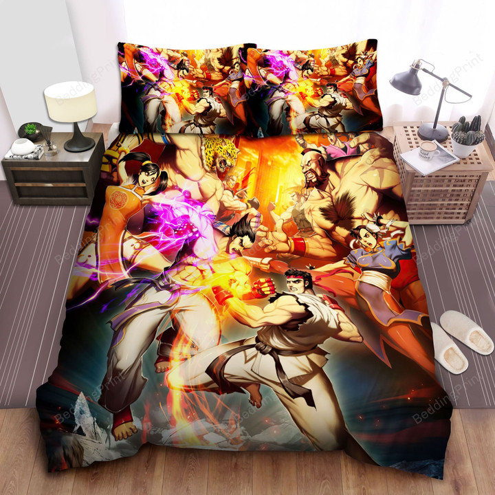 Street Fighter All Characters Bed Sheets Spread Comforter Duvet Cover Bedding Sets