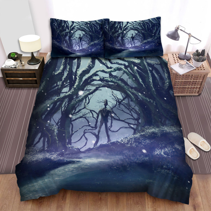 Halloween Slenderman & Fireflies Artwork Bed Sheets Spread Duvet Cover Bedding Sets