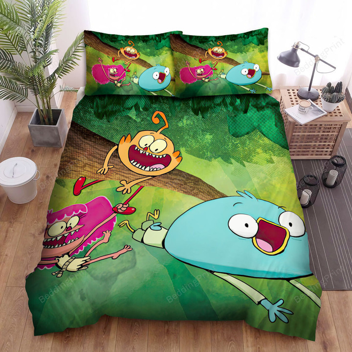 Harvey Beaks & Friends Playing On A Tree Bed Sheets Spread Duvet Cover Bedding Set