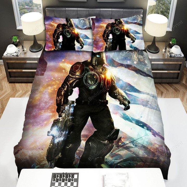Gears Of War Skull Logo Flag  Bed Sheets Spread Comforter Duvet Cover Bedding Sets