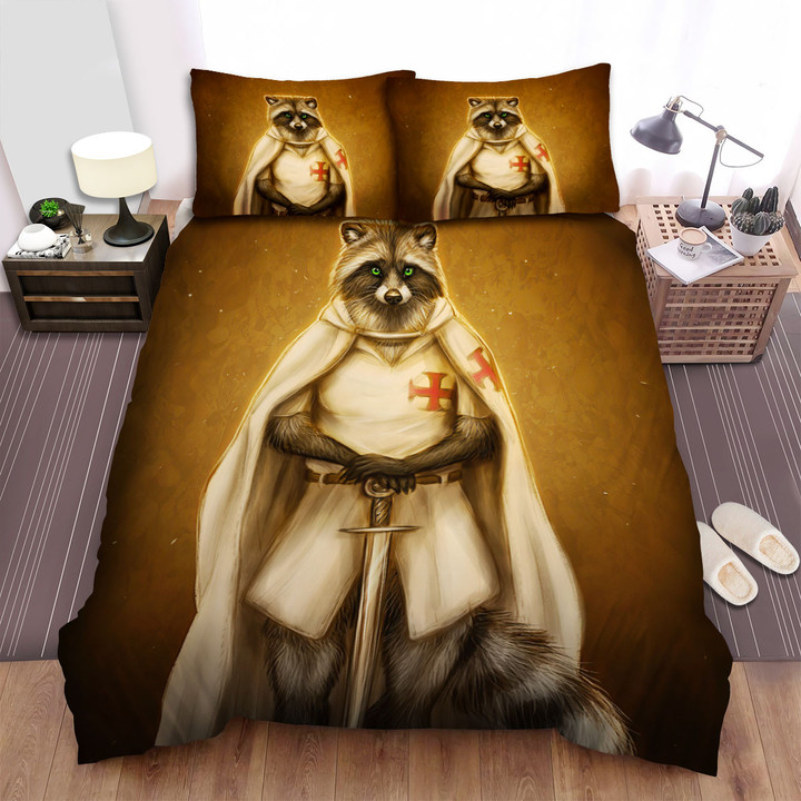 The Wildlife - The Raccoon Templar Knight Bed Sheets Spread Duvet Cover Bedding Sets