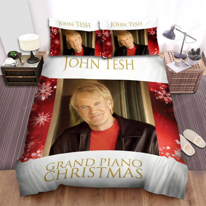 John Tesh Grand Piano Christmas Bed Sheets Spread Comforter Duvet Cover Bedding Sets
