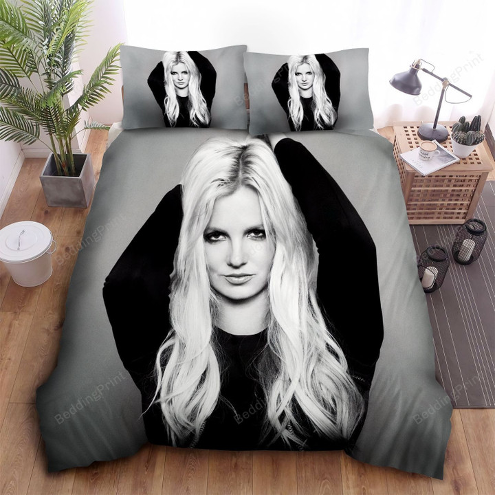Britney Spears Black And White Bed Sheets Spread Comforter Duvet Cover Bedding Sets