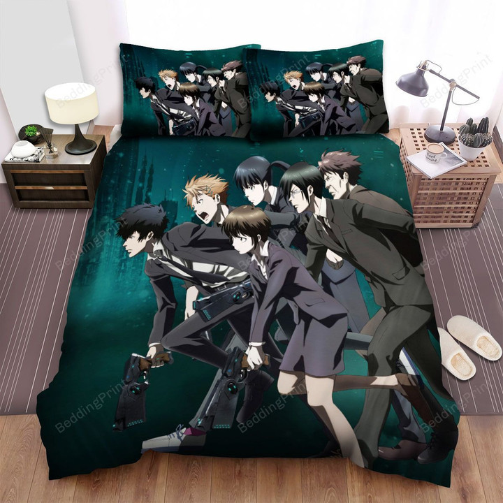 Psycho-Pass Season 1 Characters Bed Sheets Spread Comforter Duvet Cover Bedding Sets