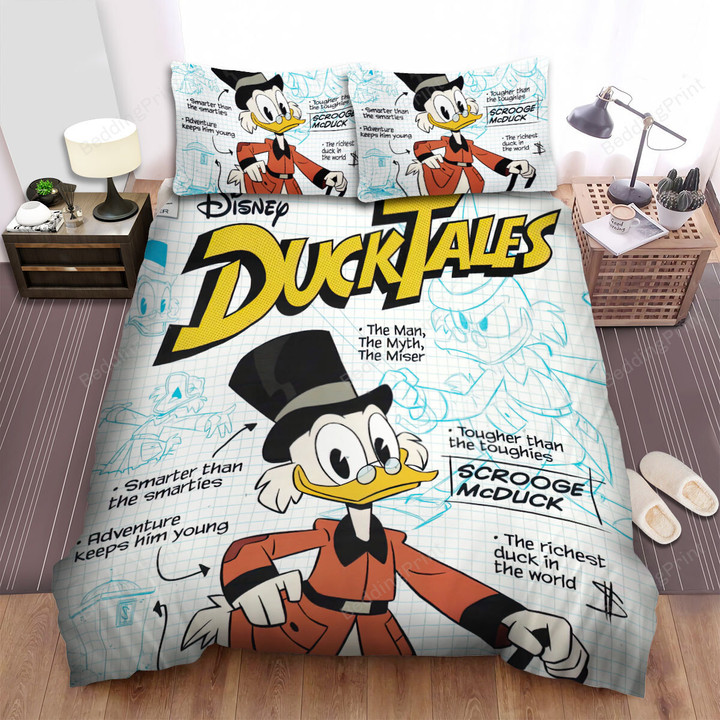 Ducktales Scrooge Mcduck Poster Bed Sheets Spread Comforter Duvet Cover Bedding Sets