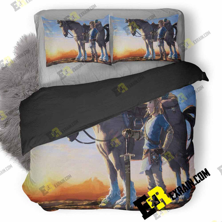 1 Year Anniversary The Legend Of Zelda Breath Of The Wild Rl3D Customized Duvet Cover Bedding Set