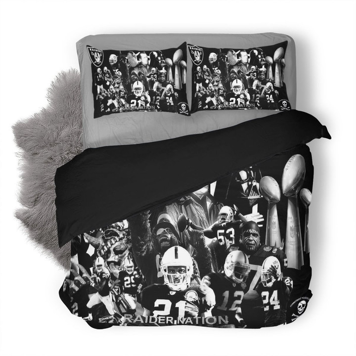 Nfl Oakland Raiders 3D Customized Duvet Cover Bedding Set