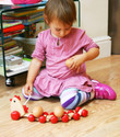 Wooden Pull Toy (with 3 wooden eggs)