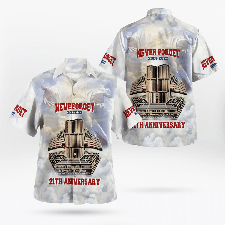 We Will Never Forget Twin Towers Pentagon Hawaiian Shirt DLTT1507BG05