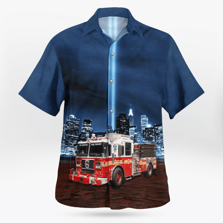 Lower Manhattan, New York City, New York, FDNY Engine 6 "Tigers" Never Forget Hawaiian Shirt TRHH1507BG07
