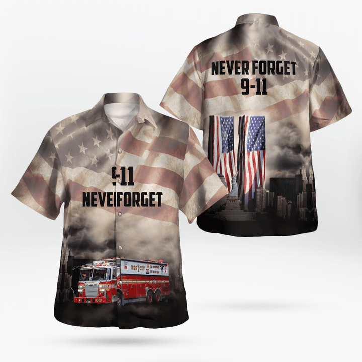 Manhattan, New York, FDNY Rescue 1 (Borough Wide/Hell's Kitchen), Never Forget Hawaiian Shirt TRMP1807BG08