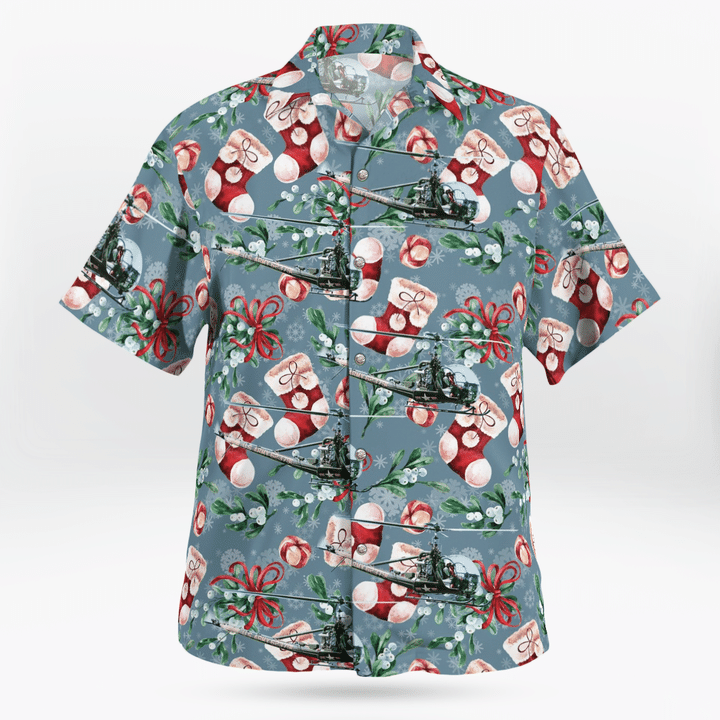 United States Military Helicopters Hiller OH-23 Raven Christmas Seamless Hawaiian Shirt BCTT2007BG11