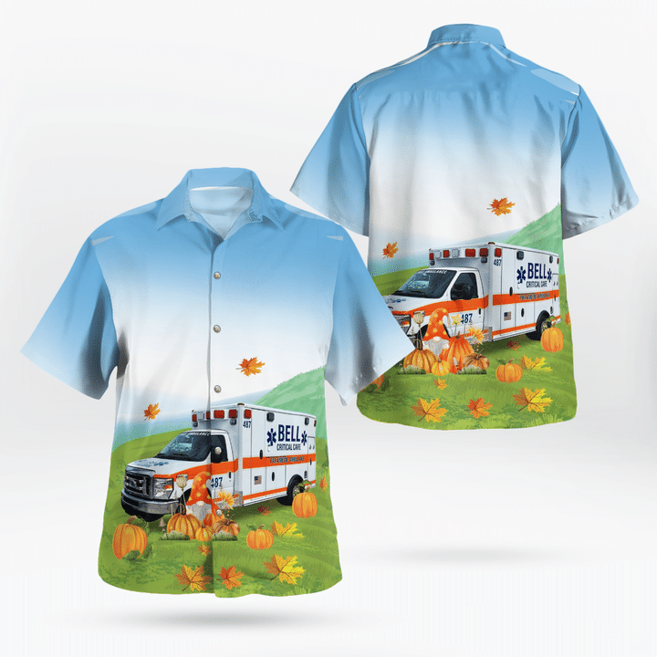 Milwaukee, Wisconsin, Bell Ambulance Autumn Hawaiian Shirt DLTT0608BG09