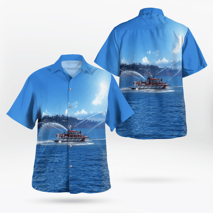 Sausalito, California, Sausalito-Southern Marin Fire department Fireboat "Liberty" Hawaiian Shirt DLTT1108BG02