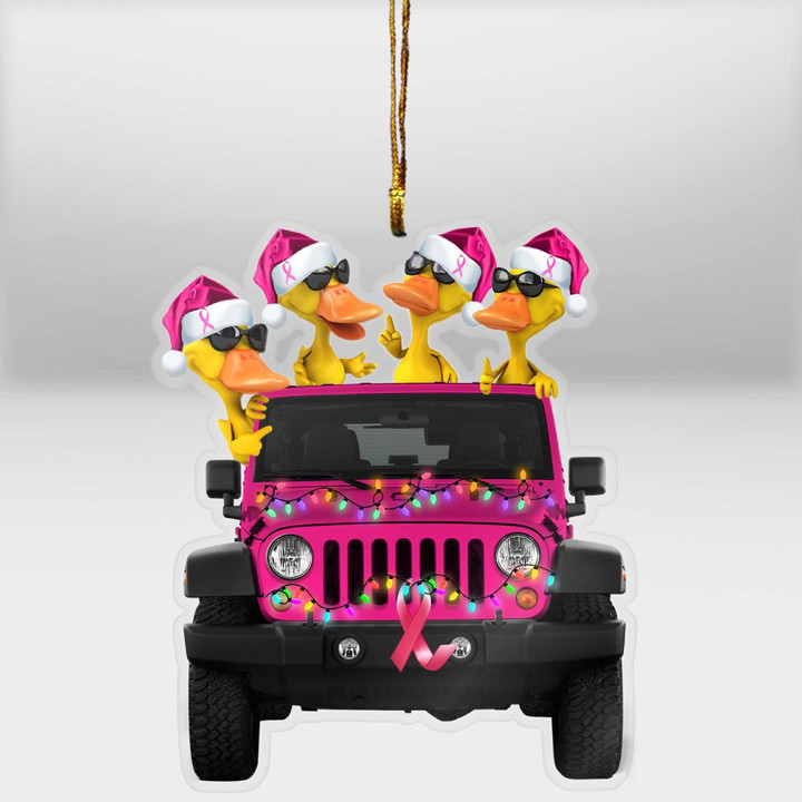 Jp Duck Breast Cancer Plastic Car Hanging Ornament NLSI3108BG01
