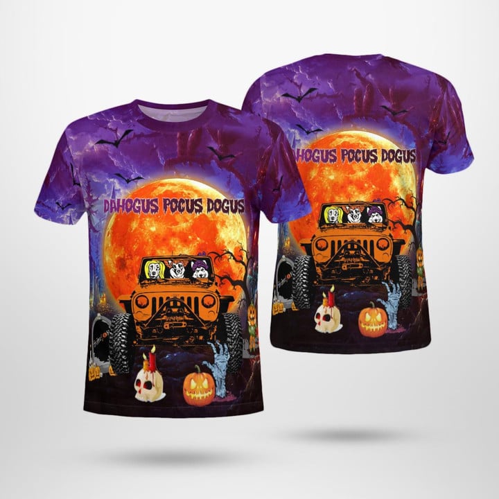 Dachshund Dahogus pocus dogus Halloween Jp 3D T-shirt NLSI3108BG03